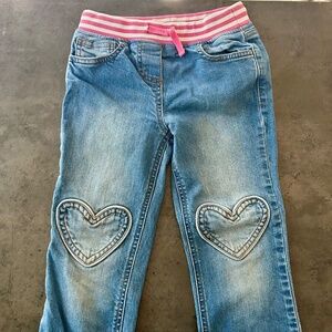 Heart Patch Pull on Jeans by Mini Boden
